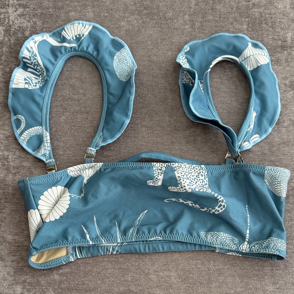 Carolina K Blue Bikini Top Size S